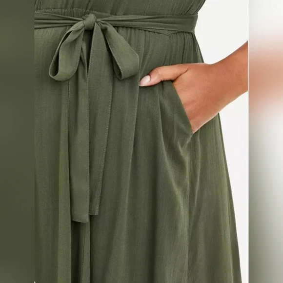 Midi Rayon Slub Belted Shirtdress - Picture 4 of 7